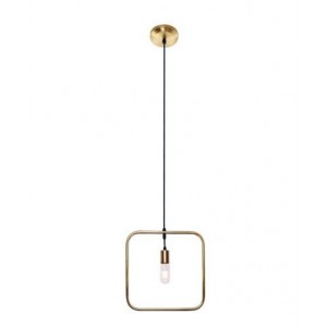 230VAC 40W 1XE27 Square Pendant Gold