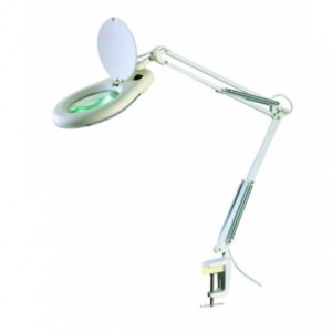 DESK MOUNT MAGNIFYING GLASS DIA 190mm WHITE