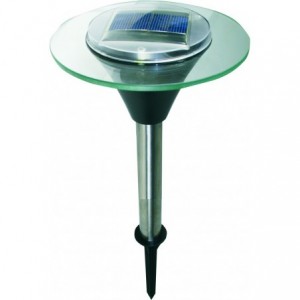 S/STEEL LED Solar Garden Light Glass 1 LED