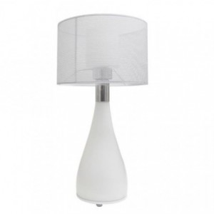 1x E27 WHITE BASE-WHITE SHADE LIGHT FITTING