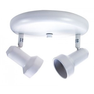 230V 2XGU10 Round Base Spot Light Fitting White