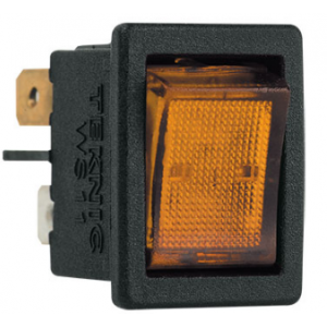 Rocker Switch 6A Spst Amber ON/OFF With Lamp