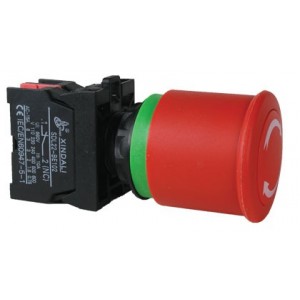 40MM TWIST RELEASE WITH GREEN COLLAR +1N/O&amp;NC CONTACT BLOCK