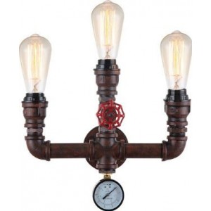 230VAC 3X60W E27 Industrial Style Wall Light Rust
