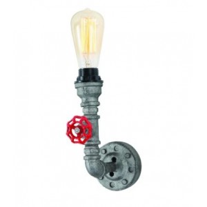 230VAC 60W E27 Industrial Style Wall Light GR/BK