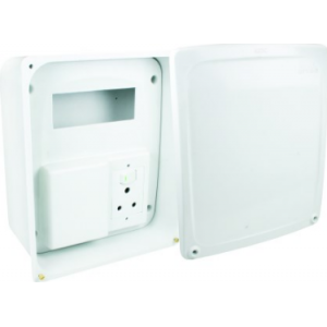 UPWARD SLIDING LID BOX C/W SOCKET 215x365x135
