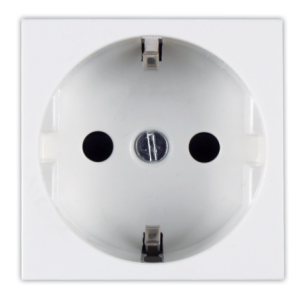 WHITE EURO 2 PIN 16A SOCKET 2M (45x45mm)