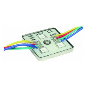12VDC RGB Waterproof 3 LED Square Modules - 5M Length / 50 M