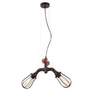 230VAC 60W 2XE27 Industrial Style Pendant Rust