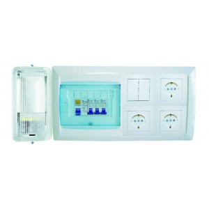 READY BOARD WITH BULKHEAD LIGHT C/W 63A EL + CBs