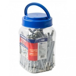 HAMMER-IN Fixing 8X80MM Cyl Head With Screws X100 Per Jar