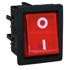 Rocker Switch Dpst Red No Lamp