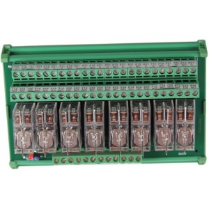 8-WAY 2C/O 24VDC 5A Relay Board C/W Housing