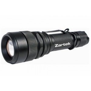 Zartek ZA-457 Extreme Bright Flashlight, LED, 600lm, Aluminium, Focus Flood To Spot, Rechargeable, Mains/Vehicle Charger