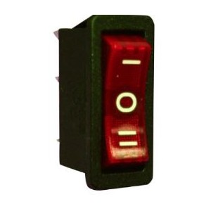 Rocker Switch Spdt Red 230V