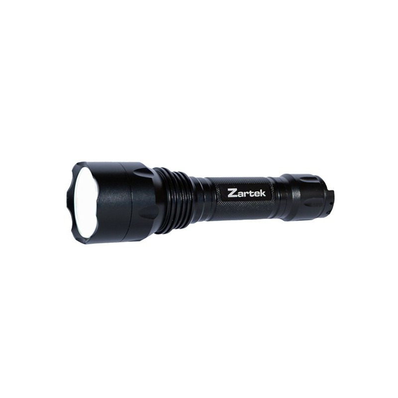 Zartek ZA-458 Extreme Bright Flashlight, LED, 900lm, Heavy-Duty, Aluminium, Back Switch, Rechargeable