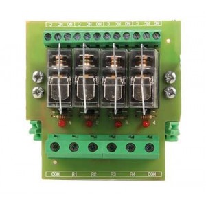 4-WAY PLUG-IN Relay Board 24VDC Open Base. Positive