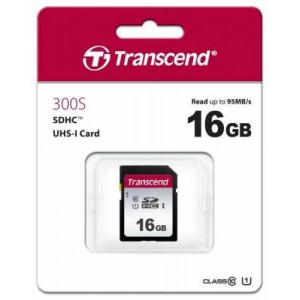 Transcend TS16GSDC300S 300S 16GB SDHC Class 10 UHS-I U1 Memory Card