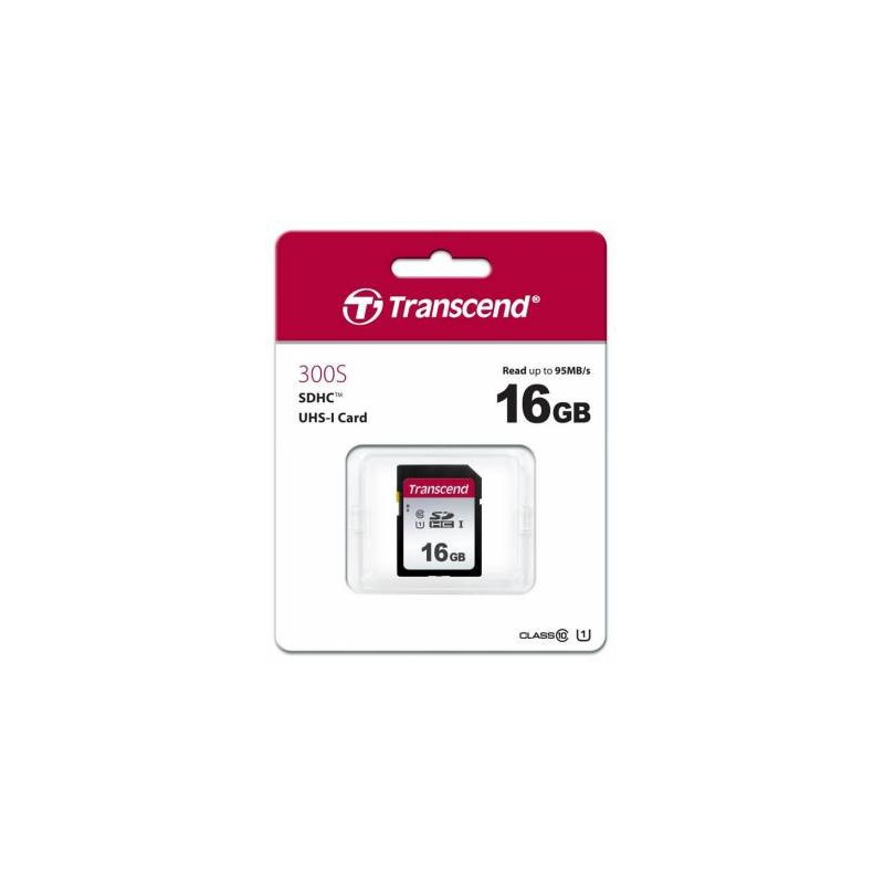 Transcend TS16GSDC300S 300S 16GB SDHC Class 10 UHS-I U1 Memory Card