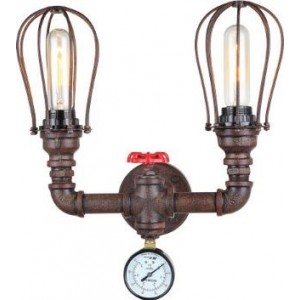 230VAC 2X60W E27 Industrial Style Wall Light Rust