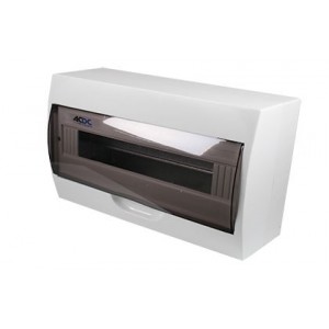 White Din Db 18-WAY Surface With Door And Tray