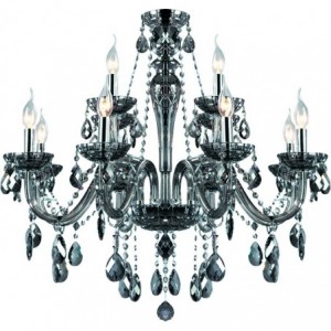 12 x 40W BLACK CHANDELIER (METAL/GLASS/CRYSTAL)-E14