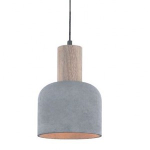 230VAC 60W 1XE27 Pendant Concrete And Wood 160DIA.