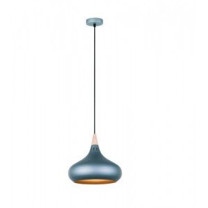 230VAC 60W 1XE27 Pendant BLACK/WOOD 360MM Dia.