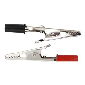 BLACK AND RED ALLIGATOR CLIP SET 46mm LONG