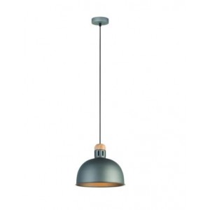 230VAC 60W 1XE27 Pendant BLACK/WOOD 290MM Dia.