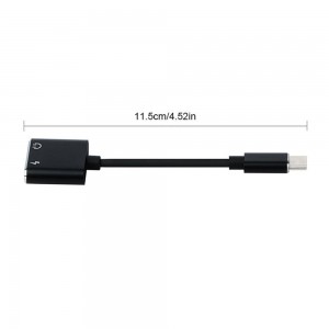 2-in-1 USB Type-C to 3.5mm Headphone Audio Jack Charging Cable Adapter + USB 3.0 Male Converter Adapter