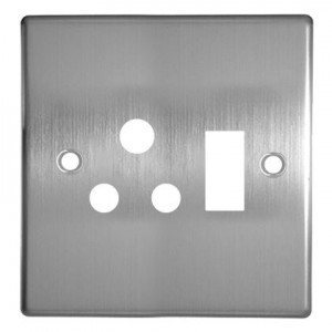 SILVER STEEL COVER PLATE FOR 4x4 SWITCH SOCKET