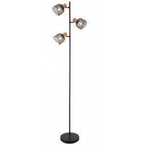 230V 3X40W Max. E14 Floor Stand Matt BLACK/WOOD 220X1500MM