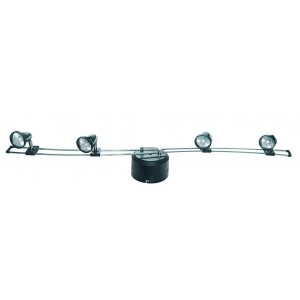 4-LIGHT Low Voltage Ceiling Fitting Black