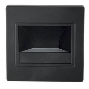 85-265VAC 1.5W Warm White LED Die Cast Alu Footlight Black