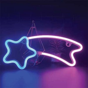 Shooting Star LED Neon Motif WHITE/BLUE 3XAA/USB