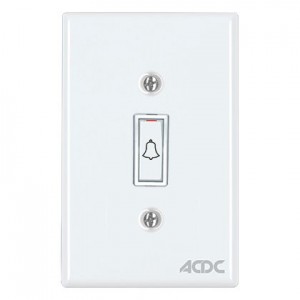 1X16A Spring Return Doorbell Switch Steel Plate