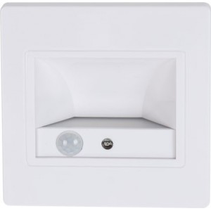 85-265VAC 1.5W 2700K LED Die Cast Alu Footlight Wht C/W Sen.