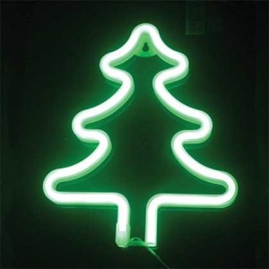 Xmas Tree LED Neon Motif Green 3XAA/USB