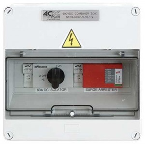 600VDC 1IN 1OUT Combiner Box With Class 1+2 Spd
