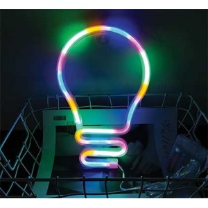 Light Bulb LED Neon Motif RGB 3XAA/USB