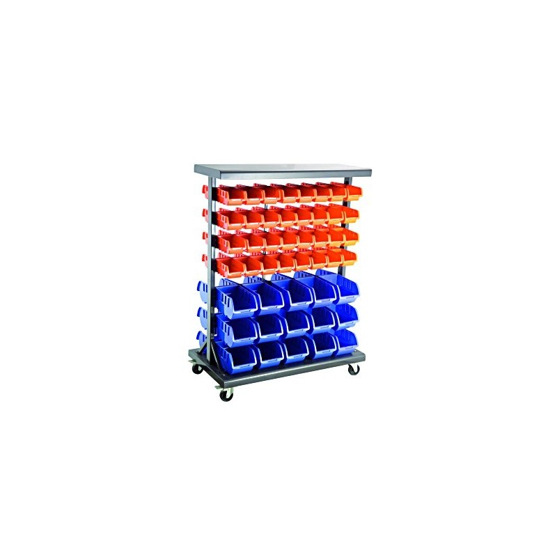Mobile Storage Bin Rack C/W 94 Bins - GeeWiz