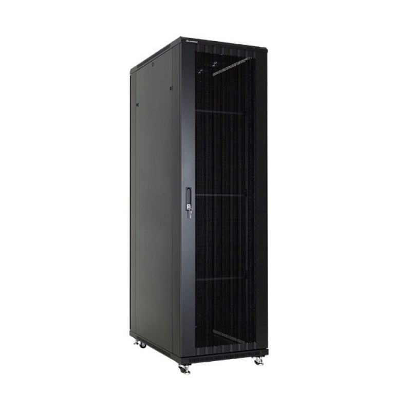 Linkbasic 42U 1M Deep Cabinet 4 Fans 3 Shelves & Perforated Steel Doors