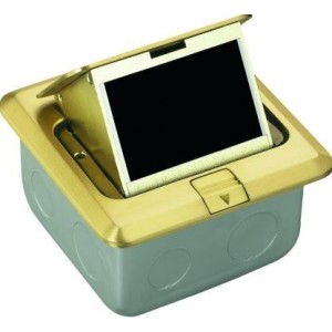 Brass Floor Mount Pop Up Power Box (EMPTY)3 Module