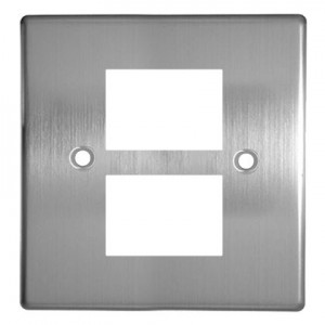 6 Way Silver Blank Module 4X4 Steel Plate