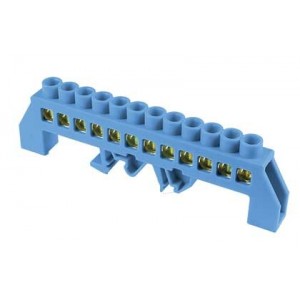 12 Way Blue Din Mount Terminal Bar Insulated 8X12 25MM Sq