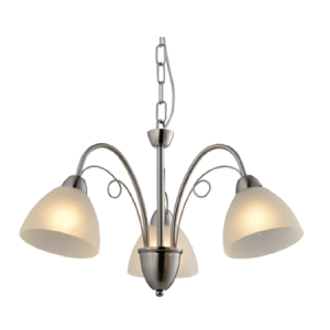230V 3X60W E14 Pendant Light Matte GLASS/ Silver Dia. 600X35