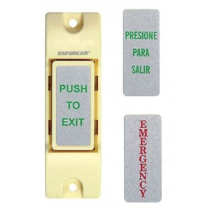 1A Pushbutton White C/W 3 Labels IP40