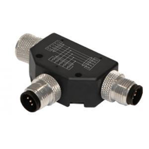 M12 Splitter With 2 M12 Plugs. Male To Female Right Angle (p