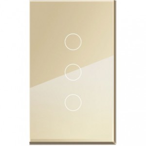 3-GANG  GOLD GLASS PLATE  2x4